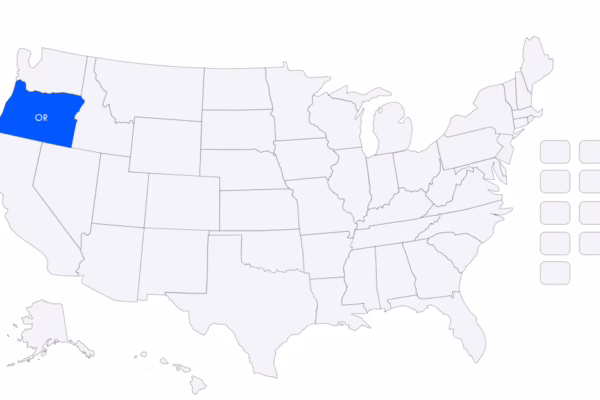 Oregon highlighted on US map