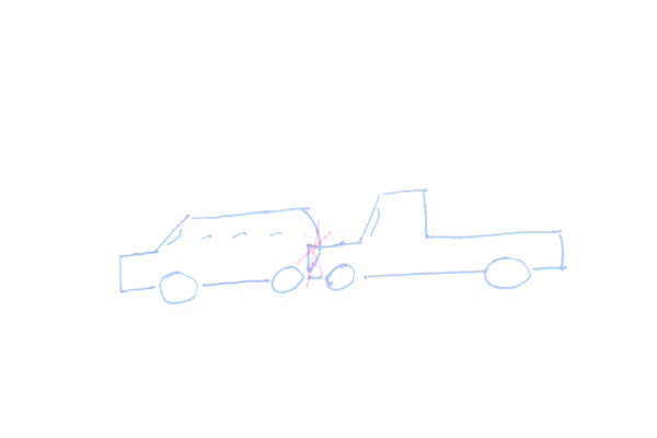 Stick figure car accident