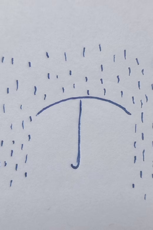 Simple Umbrella in Rain