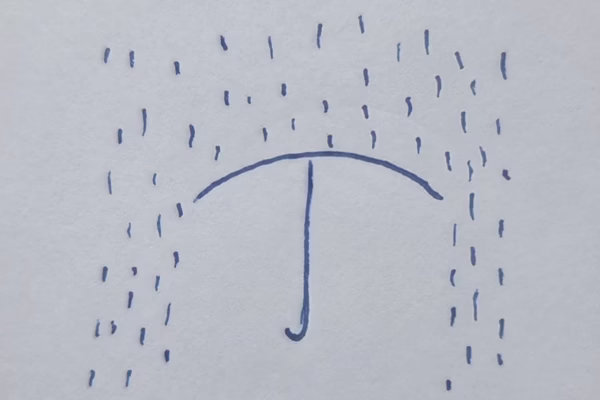 Simple Umbrella in Rain
