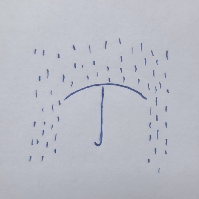 Simple Umbrella in Rain
