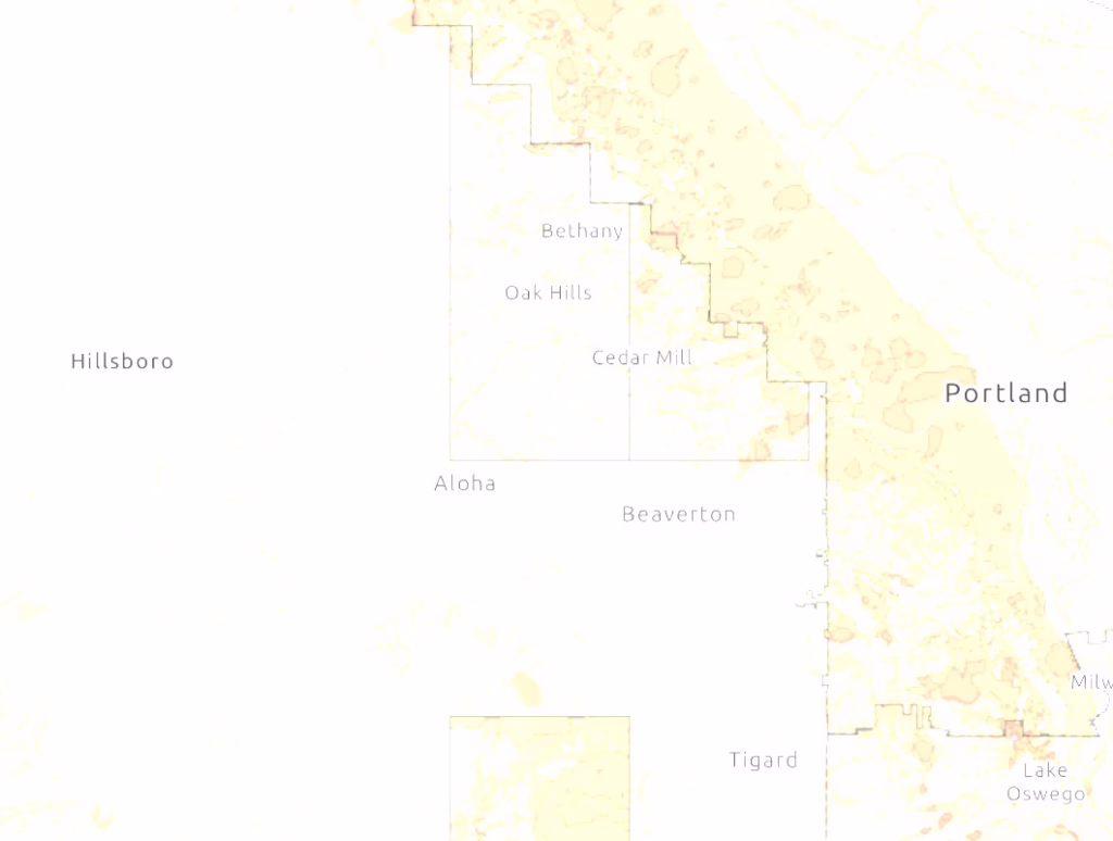 Landslide Susceptibility Hillsboro Portland Aloha Beaverton