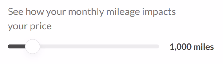 Mileage slider bar image