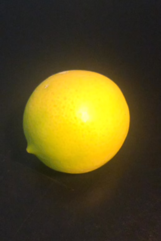 Lemon on black background